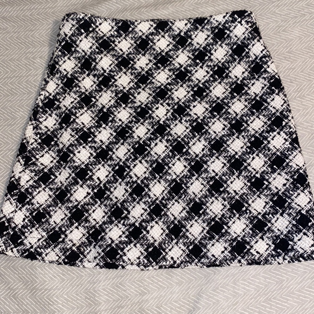 Black & White Tweed Mini Skirt